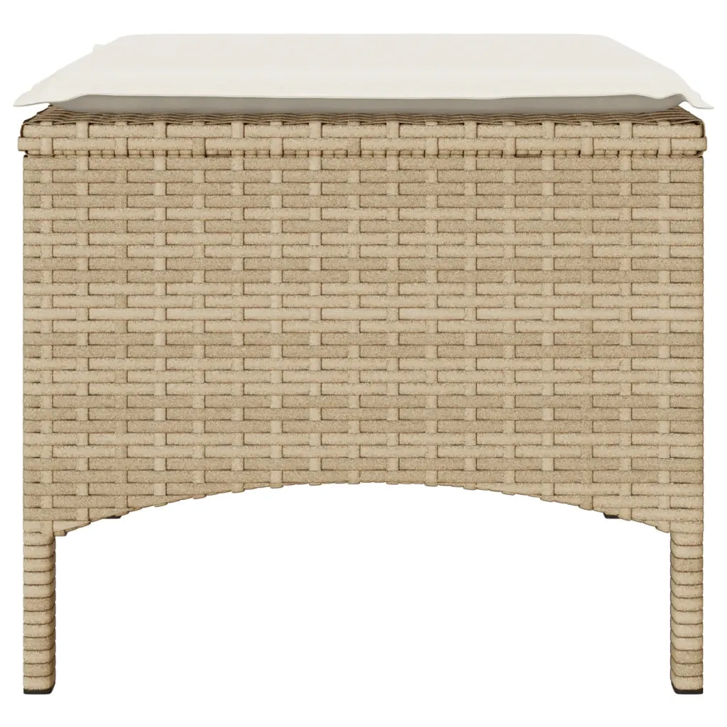 Divano Giardino 2 Posti con Tavolo e Sgabelli-Sofa da Giardino-Divanetto da esterno Beige Polyrattan 458708