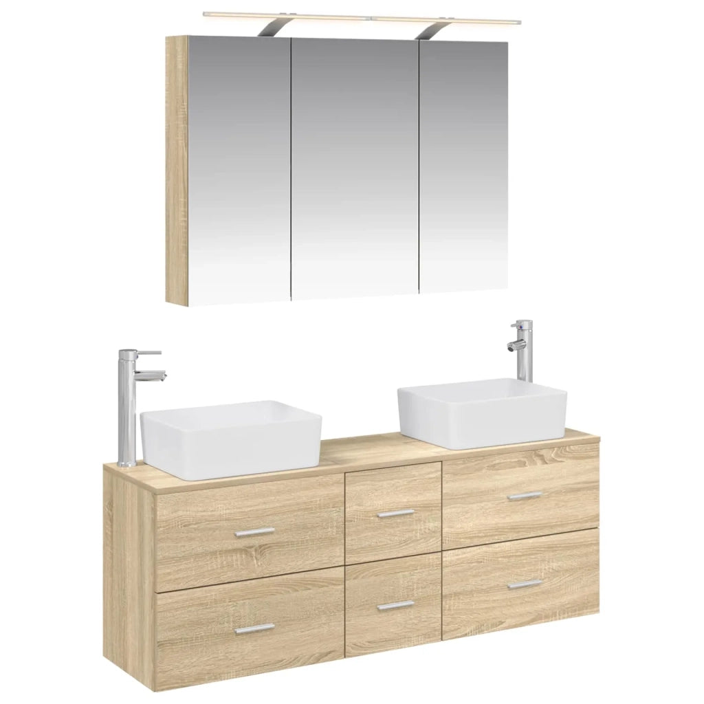 Set di mobili per il bagno 4 pcs Rovere Sonoma 3406857