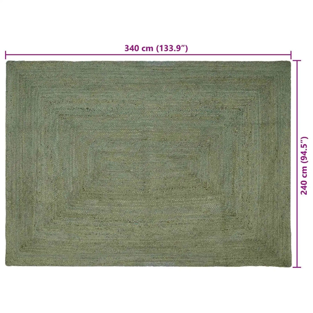 Tappeti per area Rettangolare Verde Oliva 240 x 340 cm Juta