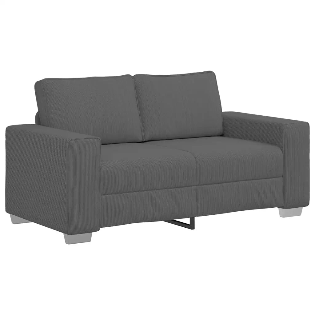 Divano Divanetto Grigio Scuro 160x77x82 cm Tessuto di Velluto a Coste 4105194
