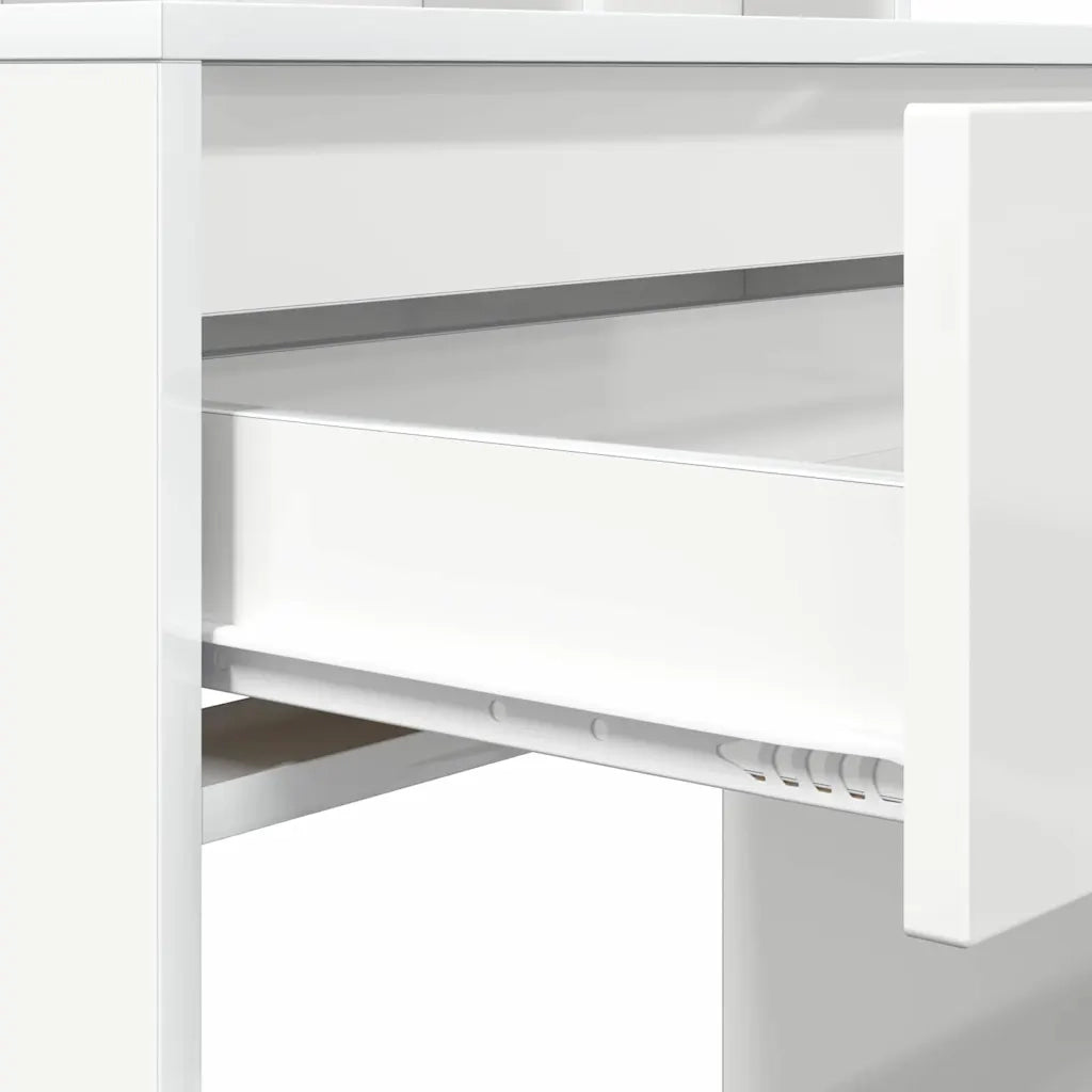 Tavoli da Trucco per Camera da Letto con cassetto Bianco Lucido 888971