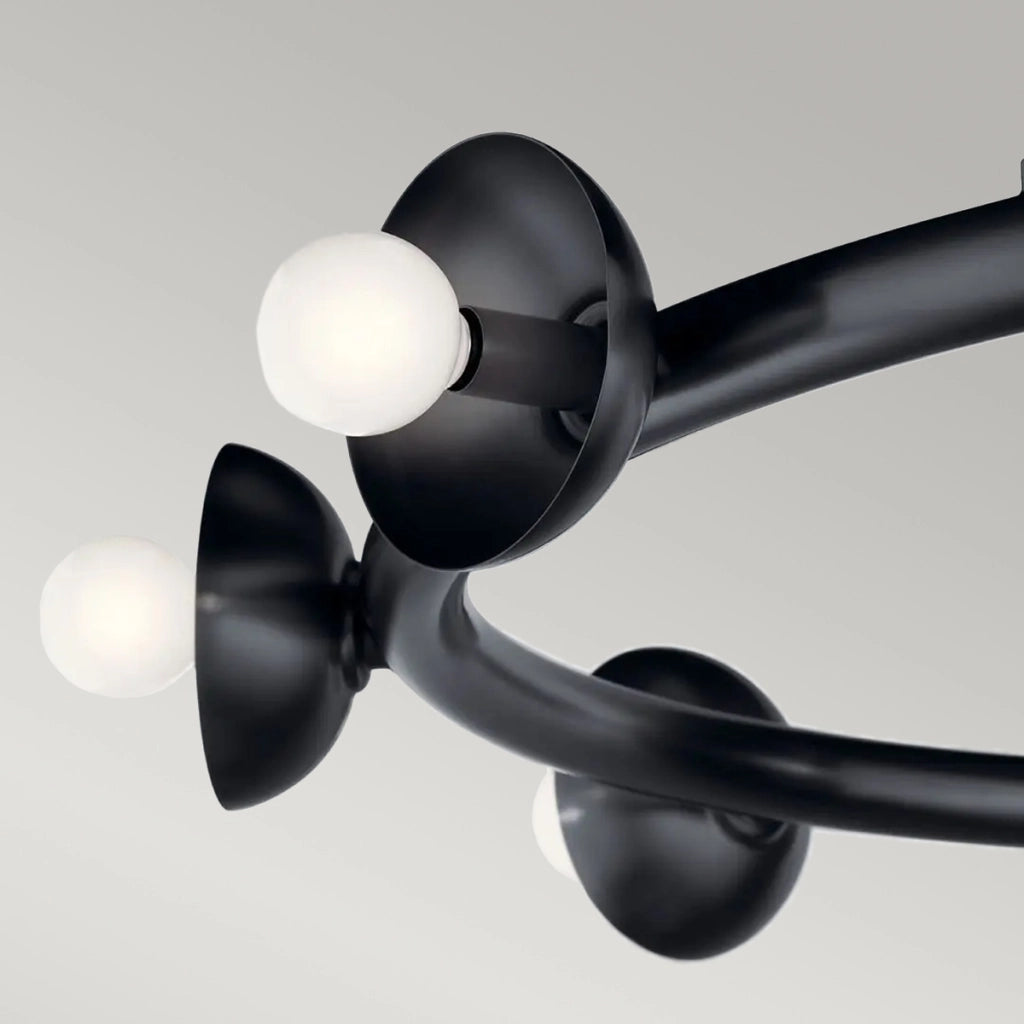 Lampadario loft nero satinato anello Ø88 9xE14 Kichler