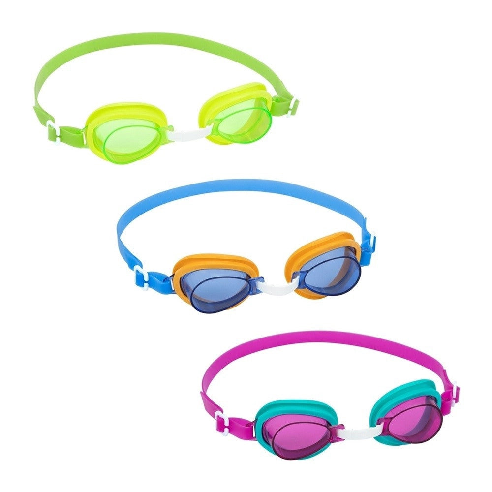Trade Shop - Occhialini Lightning Swimmer 3-6 Anni 3 Colori Silicone Con Protezione Uv 21074 -