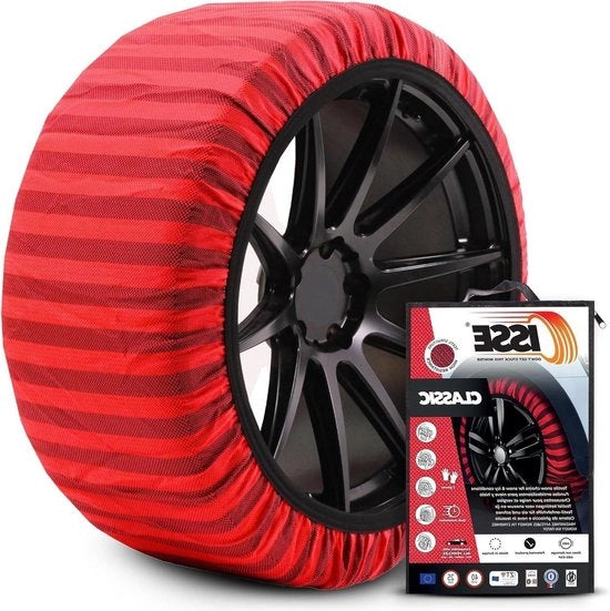Sneeuwkettinge T-70 per Auto - Conformità EN 16662-1 - Utilizzo Giornaliero per Neve e Ghiaccio - Set 2 di Sneeuwkettinge per Auto + Guanti
