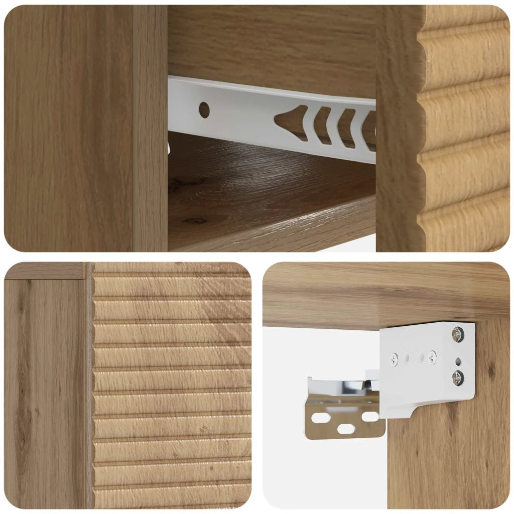 Mobiletto da notte a muro con cassetto 2 pcs Rovere Artigianale 898634