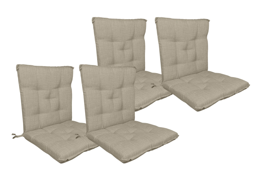 Set Cuscini Sedia Con Schienale Imbottiti Con Laccetti Banda Elastica 40 x 80 Cm Corda - 4 Pezzi