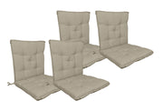 Set Cuscini Sedia Con Schienale Imbottiti Con Laccetti Banda Elastica 40 x 80 Cm Corda - 4 Pezzi