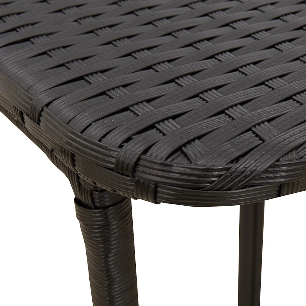 Tavolo da Giardino Pieghevole Nero 90x51x75 cm in Polyrattan 4108254