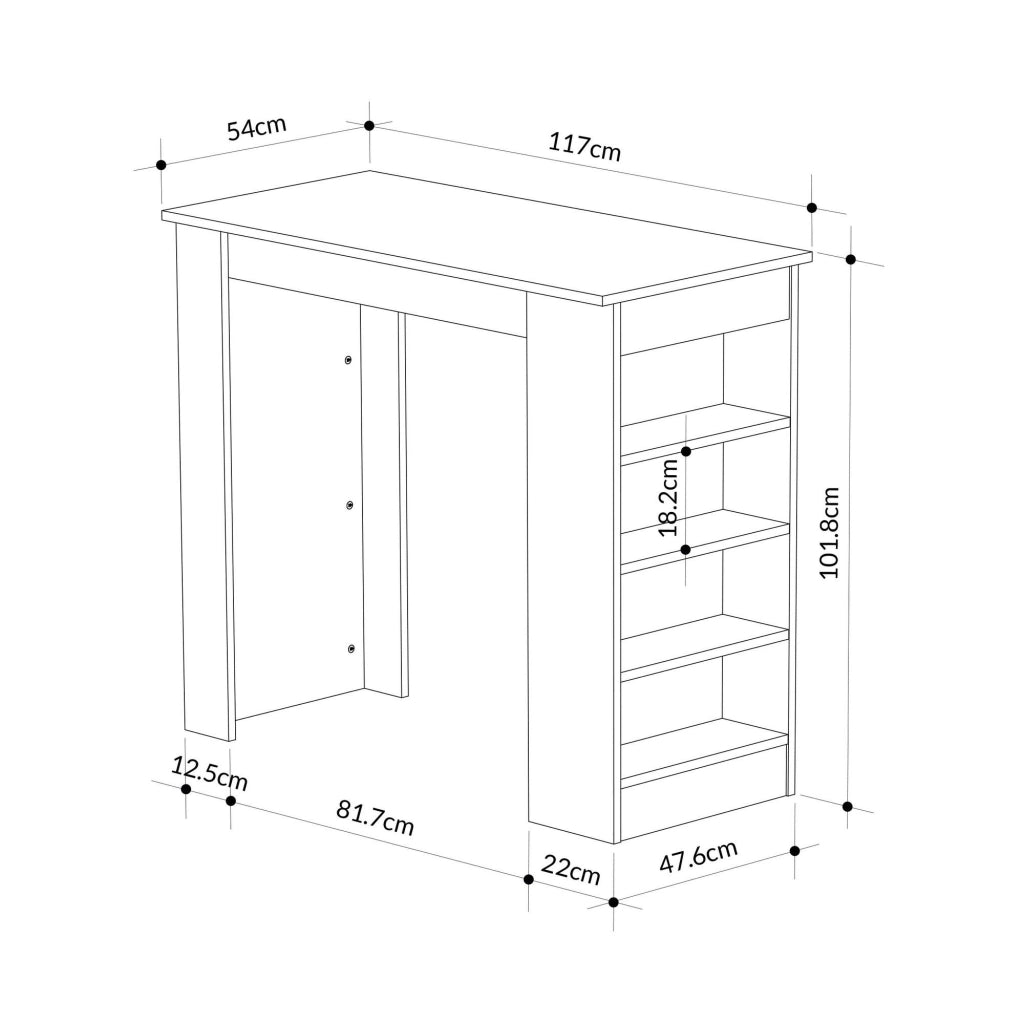 Tavolo bar in legno "Swallow" 117 x 54 x 102 cm - Bendir