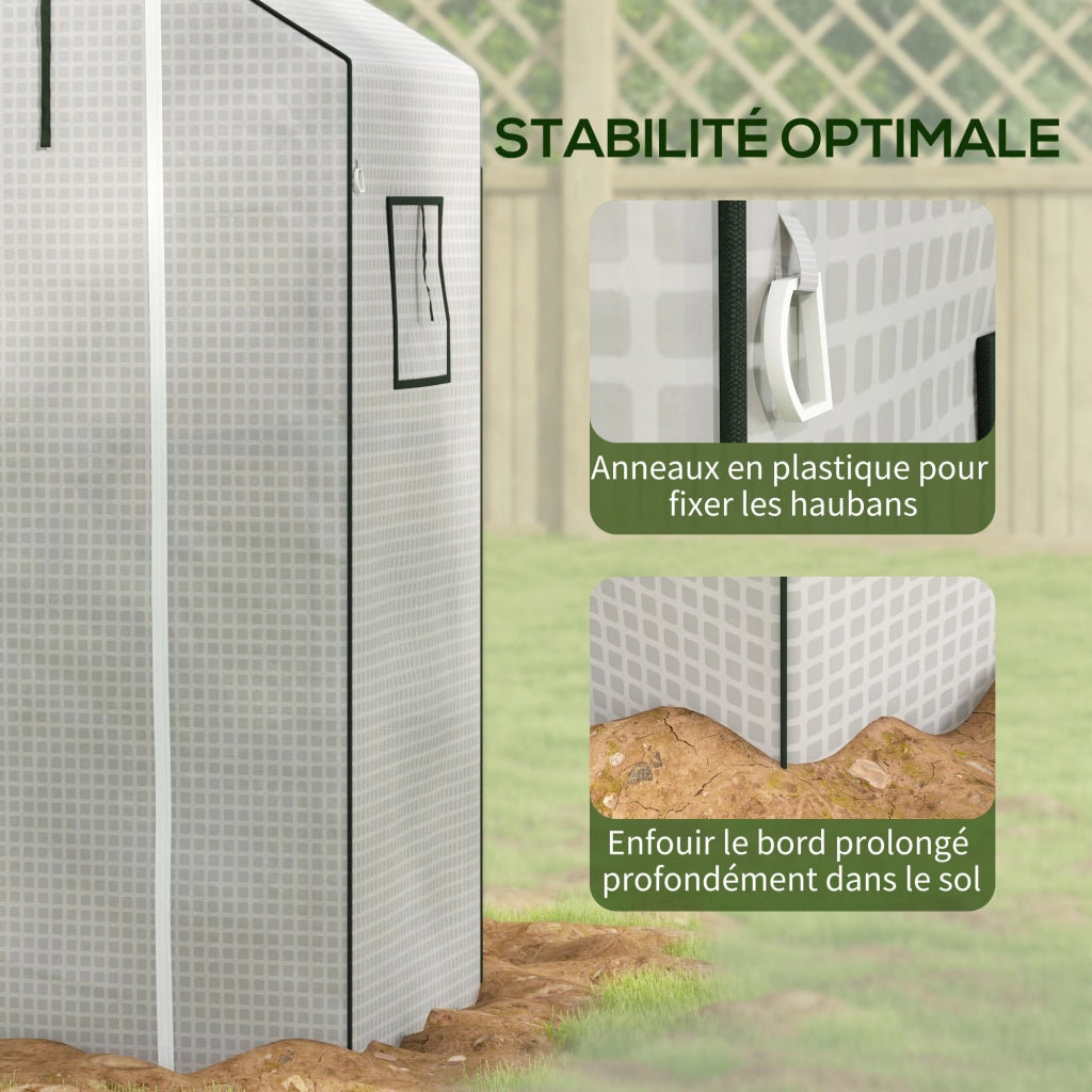 Serra da giardino con finestra e porta ¨C zephmum ¨C 140x73x190 cm bianco