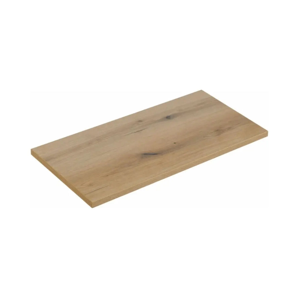 Insieme VANO rovere chiaro 80cm: mobile sottolavabo con cassetti e nicchie a vista + piano per lavabo + colonna
