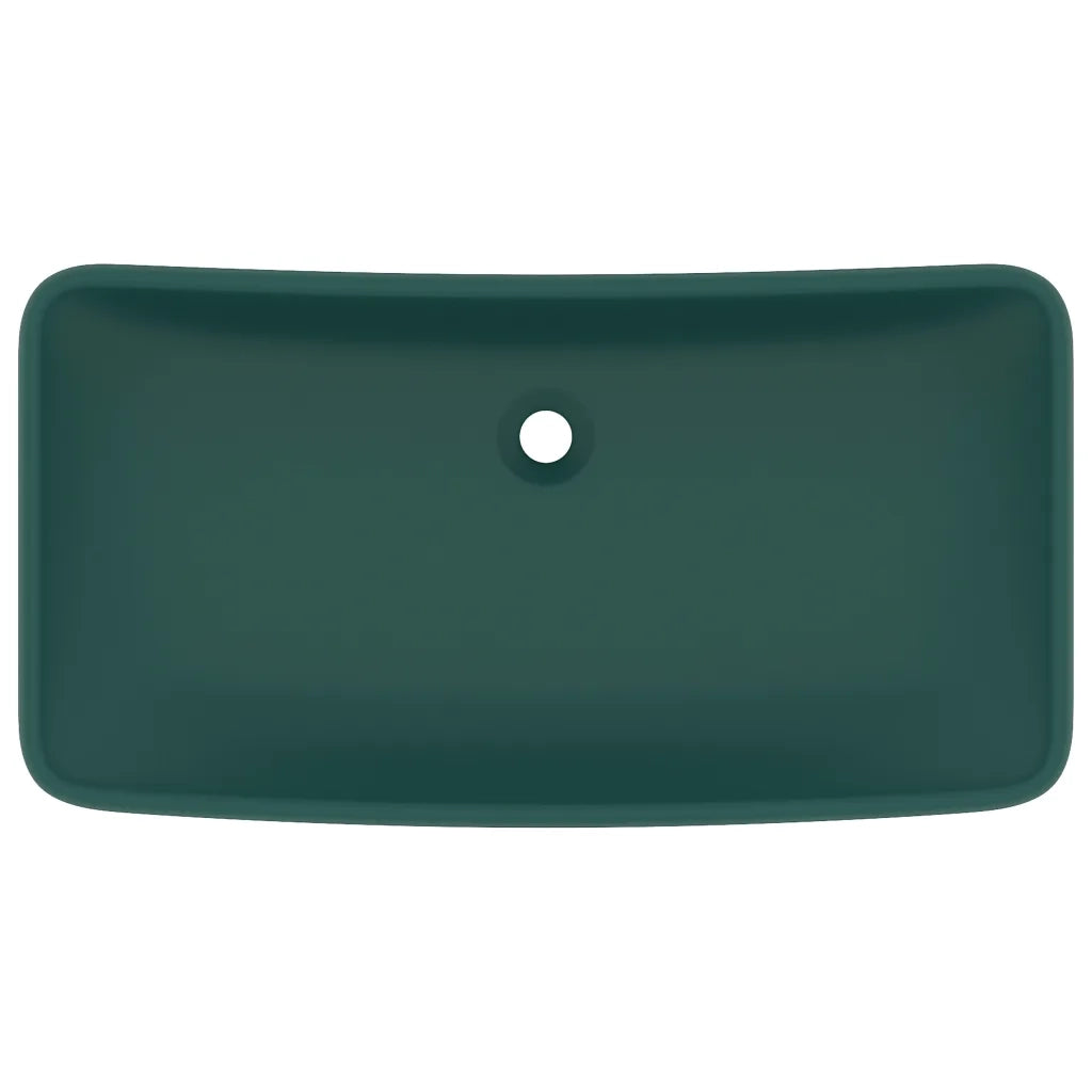 Lavabo Lusso Rettangolare Verde Scuro Opaco 71x38 cm Ceramica cod mxl 43253