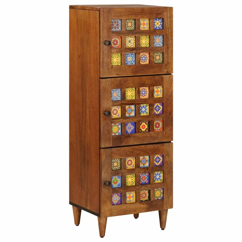 Credenza Noce 40 x 33 x 110 cm Legno di mango massello