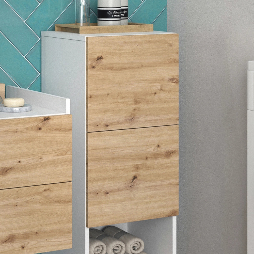 Vicco Mobiletto bagno Bianco 35 x 92 cm con 2 cassetti