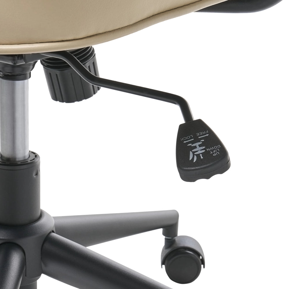 Sedia da ufficio retrò in similpelle beige stile retò tradizionale per ufficio di casa