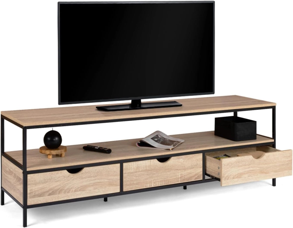 Porta TV DETROIT da 160 cm con 3 cassetti dal design industriale