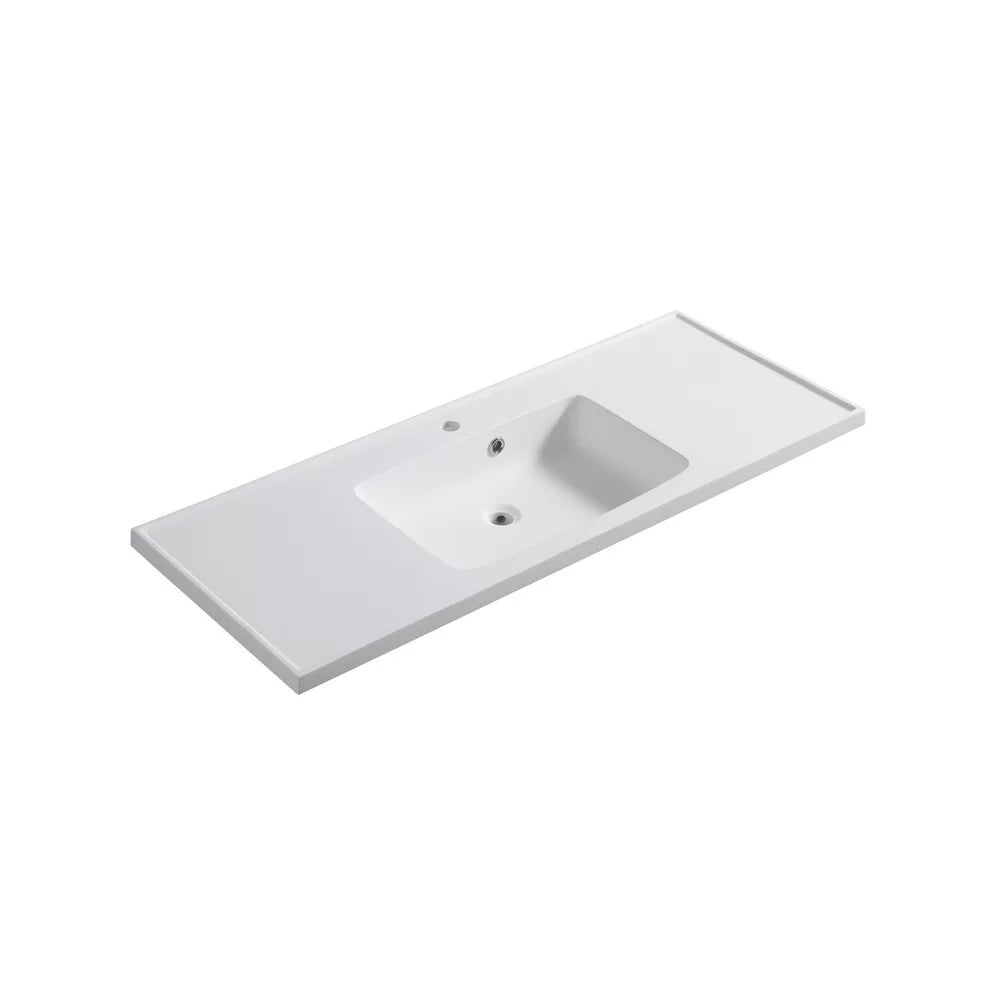 Consolle da 80 x 45 cm in resina con vasca a sinistra serie lc24