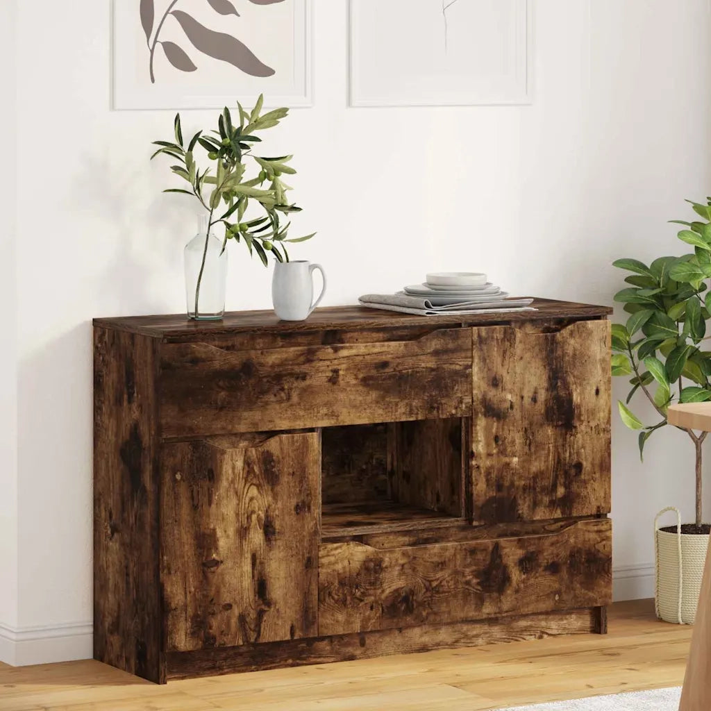 Credenza | Madia | Buffet da pranzo | Armadio da pranzo Rovere fum¨¦ 100 x 30 x 65,6 Legno multistrato