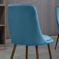 Sedie da Cucina Imbottite, Set 4 Pezzi in Poliestere e Acciaio, 47x55x86 cm, Blu