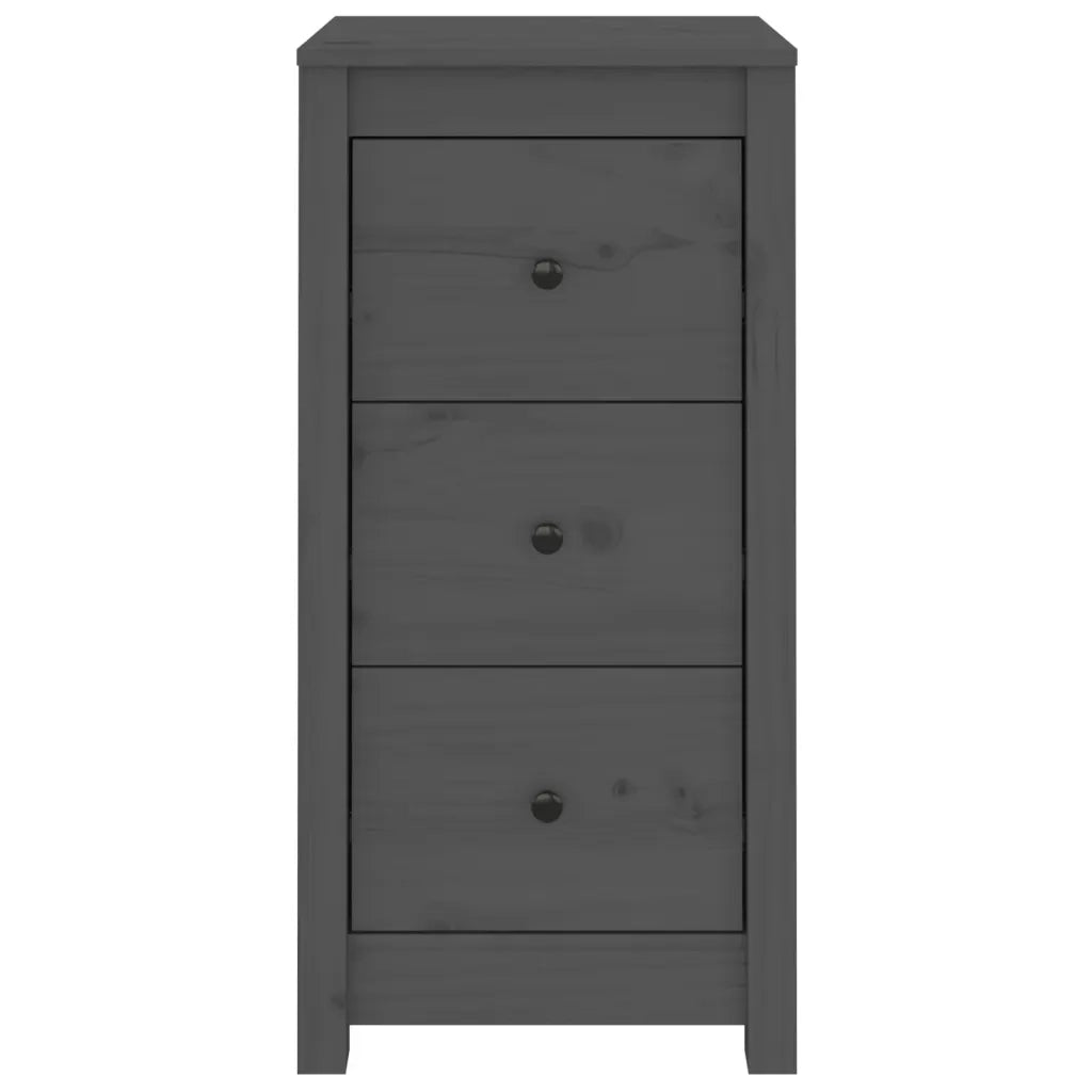 Credenze 2 pz Grigie 40x35x80 cm in Legno Massello di Pino cod mxl 22639
