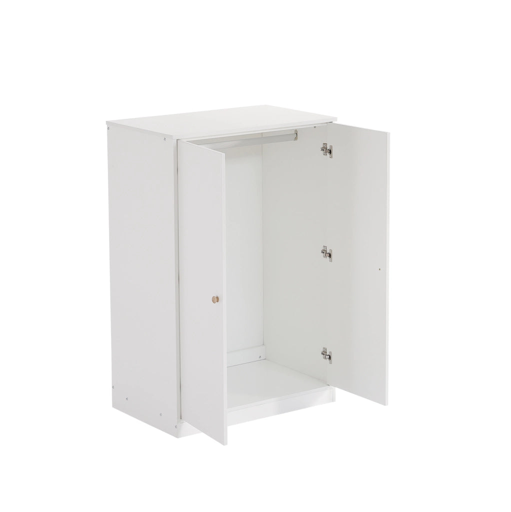 Armadio ULEVR 80x50x120 cm a 2 ante con barra appendiabiti, MDF bianco