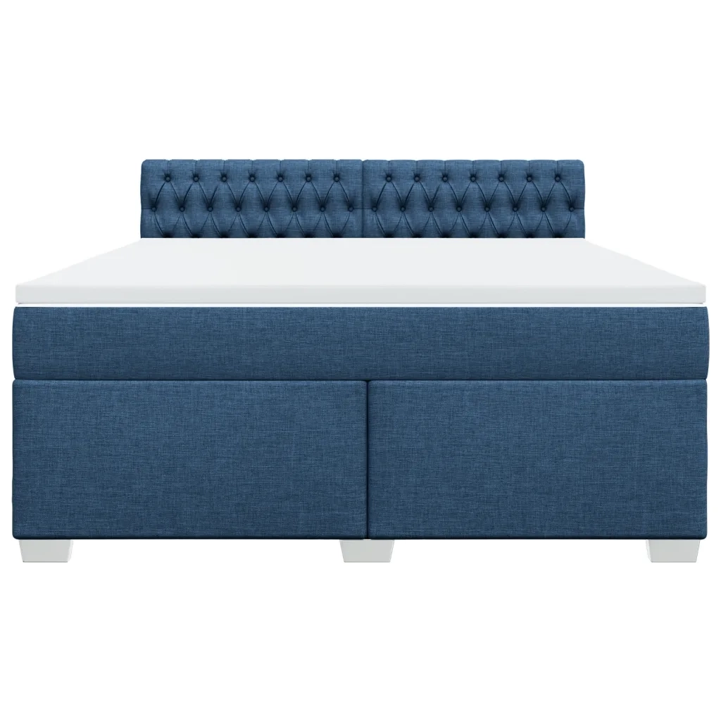 Giroletto a Molle con Materasso Blu 180x200 cm in Tessuto