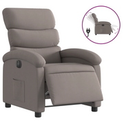 Poltrona | Sedia Relax Elettrica Reclinabile Tortora in Tessuto