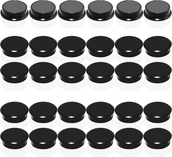 Magnetizzatori per lavagne magnetiche - 30 pezzi forti magneti neri per frigoriferi - Magnetizzatori rotondi Minimagnetizzatori per lavagne, pareti magnetiche e lavagne da attacchi - Piccoli magneti, magneti decorativi per cucina, ufficio, scuola