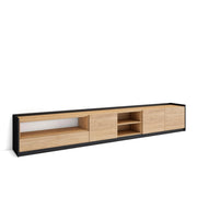 Mobile TV Soggiorno, 310x50x37 cm, Per TV fino a 80", Mobile Soggiorno, Rovere e nero