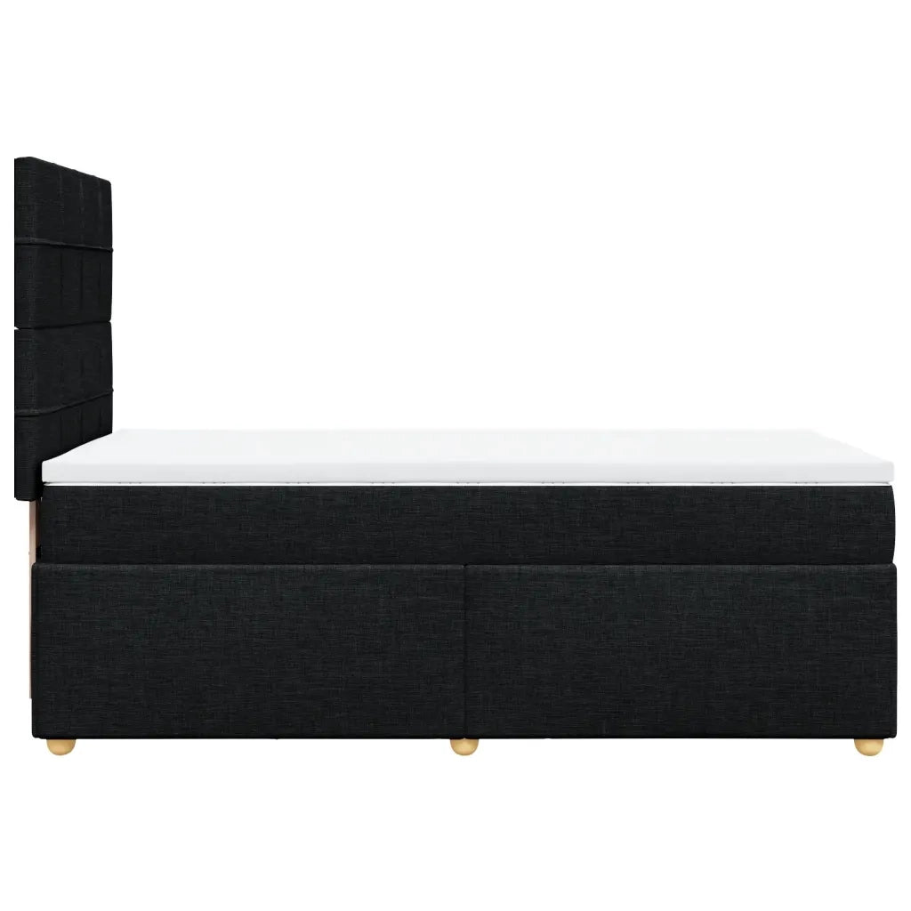 Giroletto a Molle con Materasso Nero 90x190 cm in Tessuto