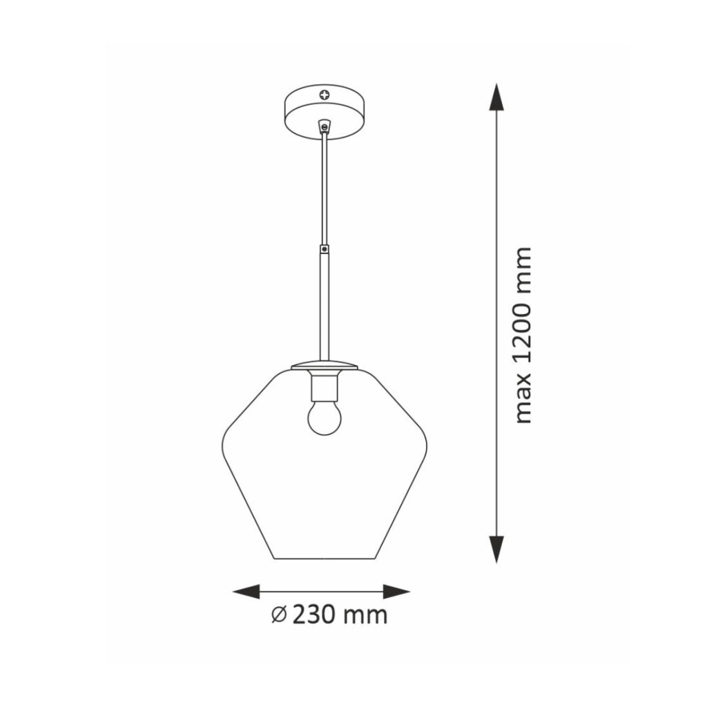 Lampada a sospensione Polux Grea vetro ambra E27 Ø23 cm