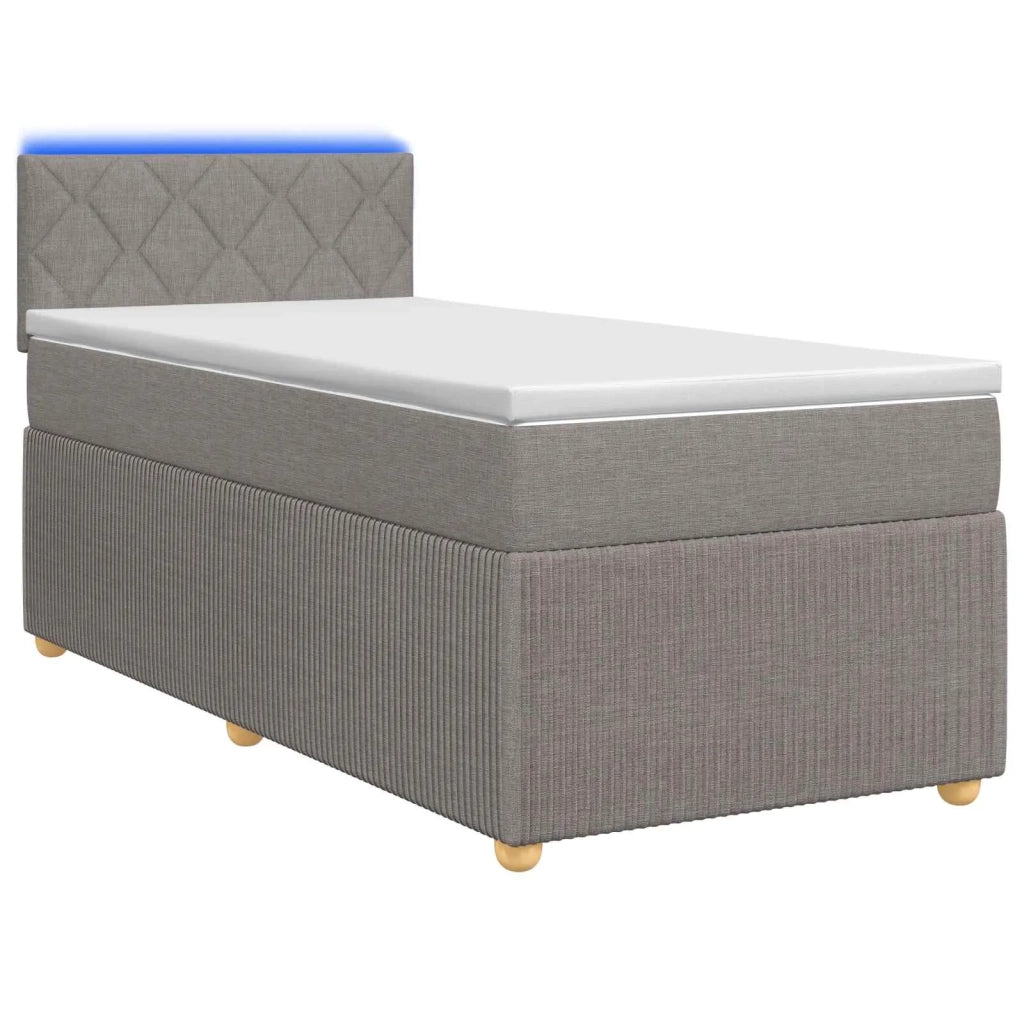 Letto box spring con materasso Tortora 90 x 200 cm Tessuto 3452852