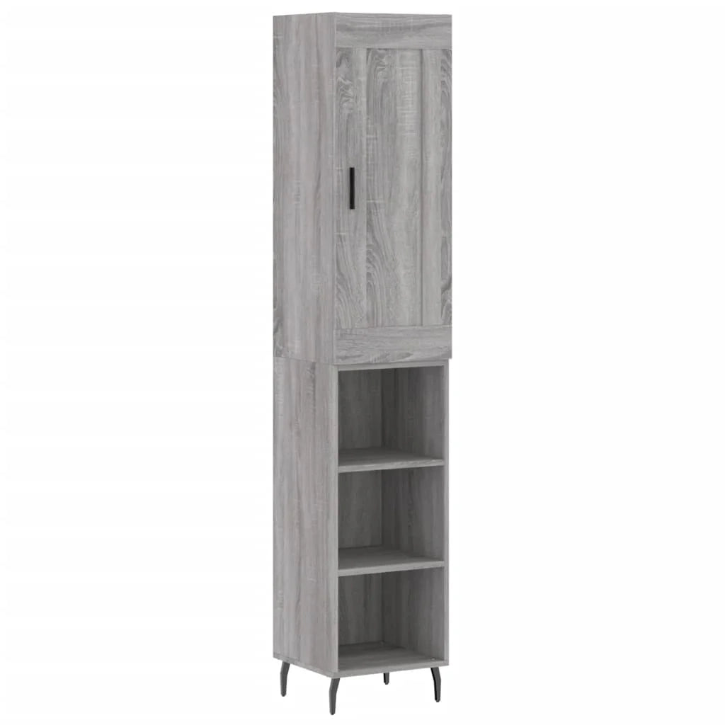 Buffet credenza cassettiera armadio mobile contenitore organizer cucina soggiorno salotto rovere Sonoma alto 34,5 x 34 x 180 cm legno ingegnerizzato grigio 02_0035279