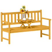Panchina da Giardino 2 Posti in Legno Teak con Schienale e Braccioli ¨C Zephmum ¨C 149x56.5x89cm