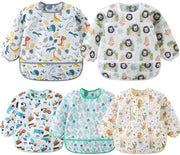 Set di 5 asciugamani per bambino con cinturini Asciugamani per bambino idrorepellenti e lavabili per età 6-30 mesi