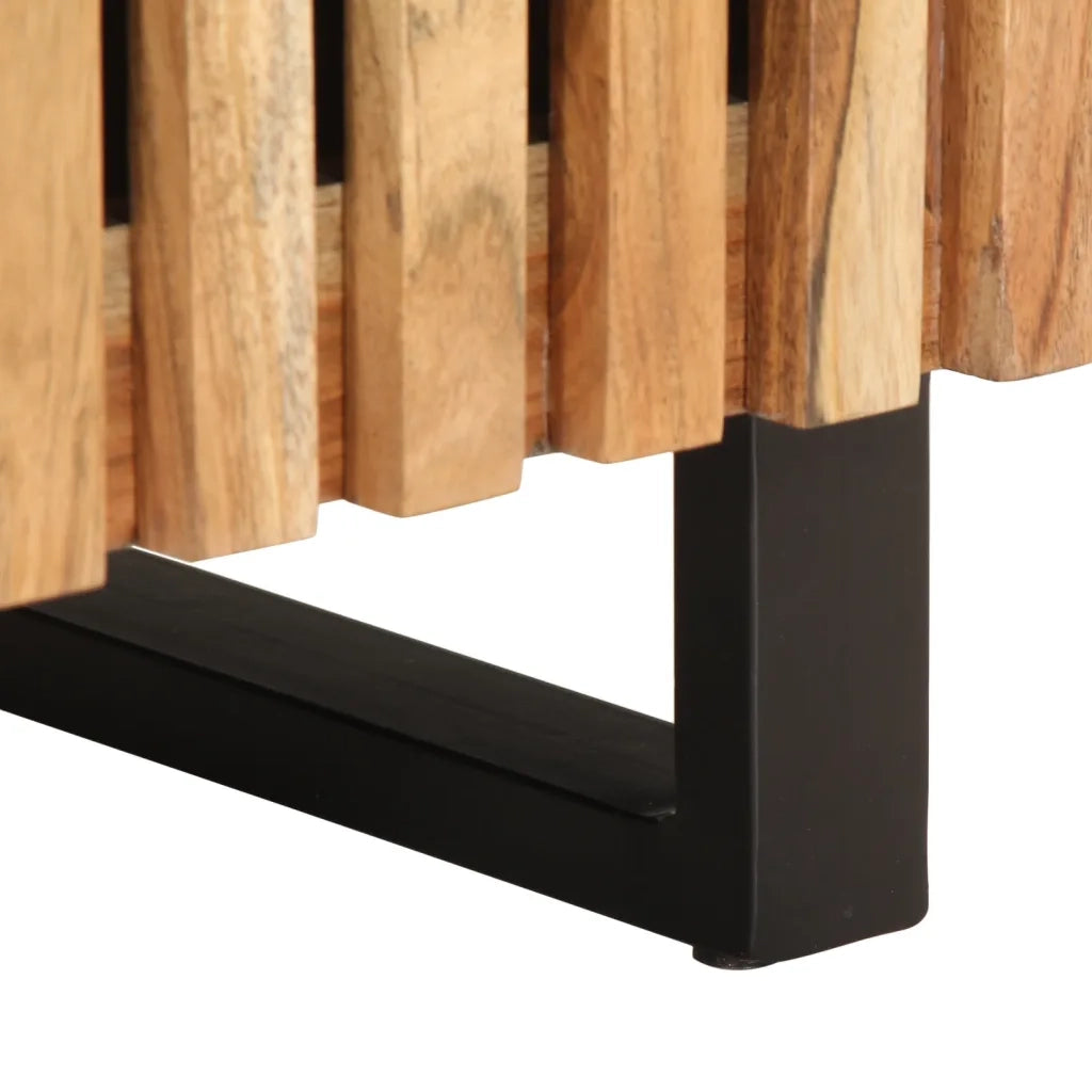 Comodini 2pz 40x34x46 cm in Legno Massello di Acacia 377419