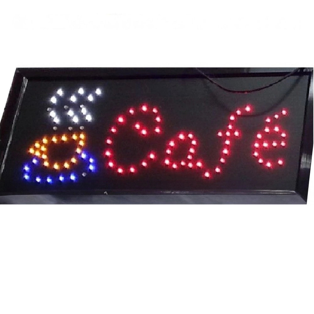 Trade Shop - Insegna Led Luminosa Dinamica Con Scritta "cafe' " E Tazza Fumante -