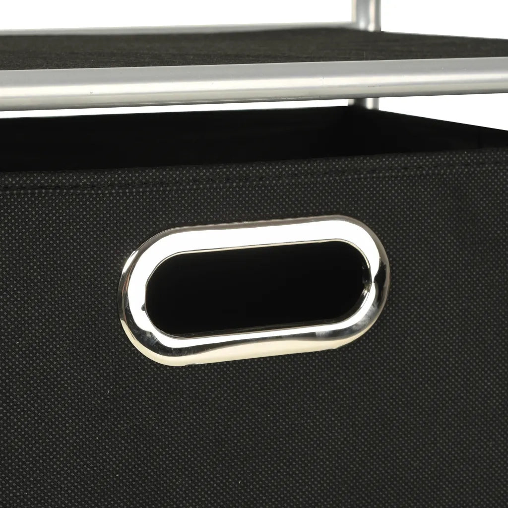 Cassettiera con 4 Contenitori Acciaio e Tessuto Non Intrecciato