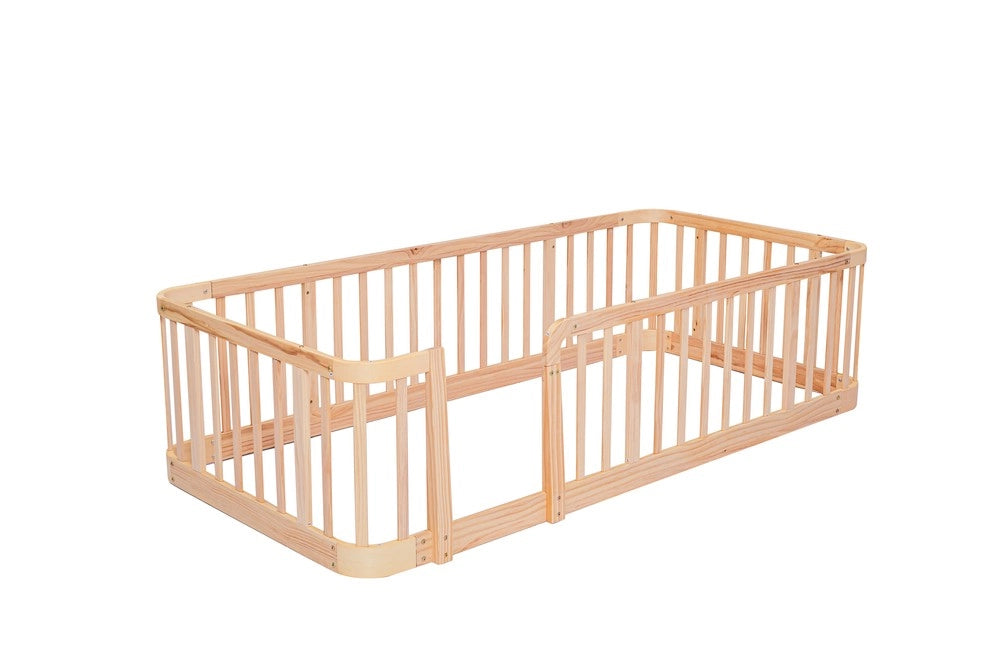Box Recinto Bambini in Legno Naturale ¨C MINIMAL ¨C 90x200 cm, Sicurezza, Sponde