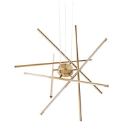 Lampada a sospensione LED in metallo dorato dal Design geometrico stile moderno