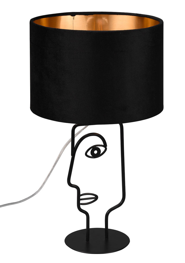 Lampada da Tavolo da Interno Attacco E27 in Metallo Nero