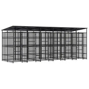 Gabbia per Cani da Esterno con Tetto in Acciaio 11,06 mÂ² cod mxl 44271