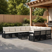 Set Divano da Giardino 12 pz Nero polyrattan 3435853