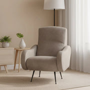 Poltroncina Lasnigo, Poltrona Braccioli Made in Italy, 70x100x98h cm Grigio Tortora