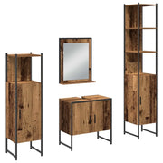 Set di mobili per il Bagno | Armadio da bagno 4 pz Marrone 33 x 33 x 185.5 cm