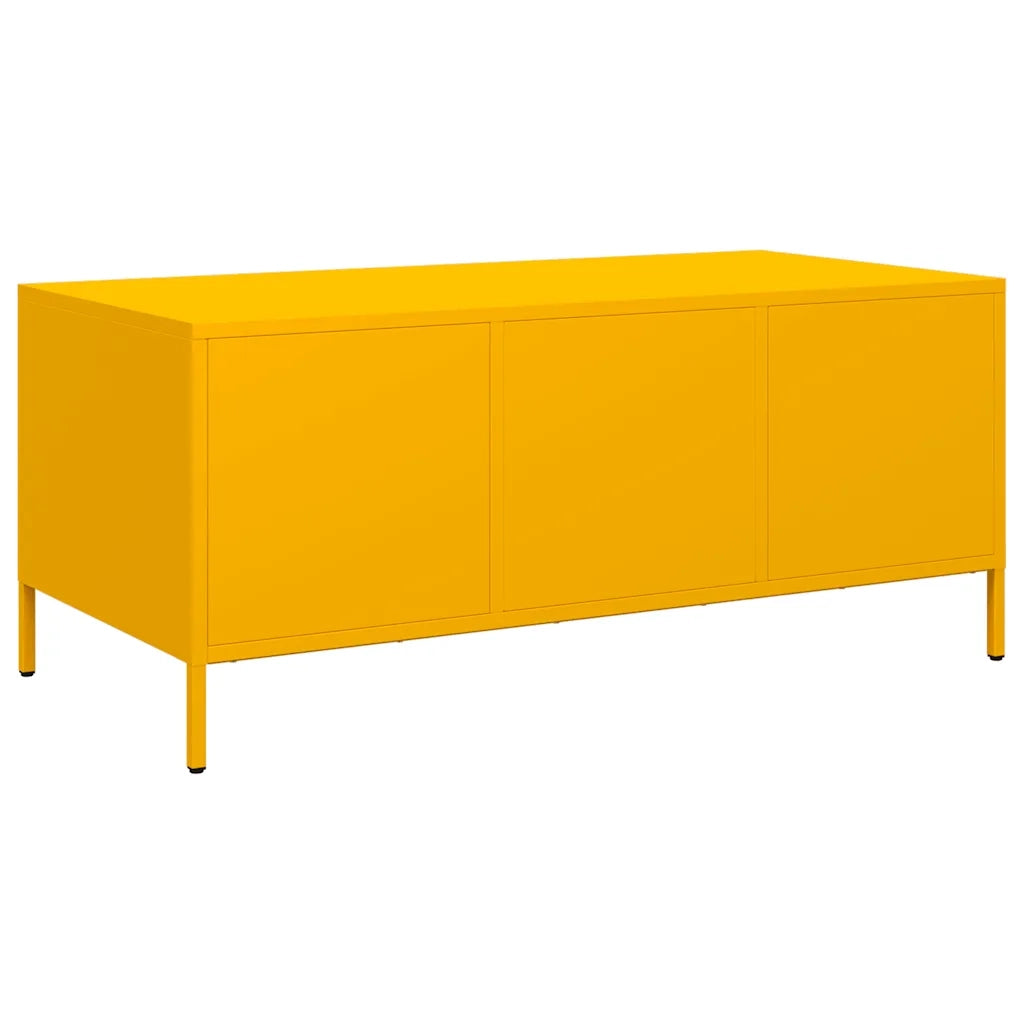 vidaXL Tavolino Giallo 101,5x50x43,5 cm Acciaio Laminato a Freddo