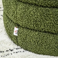 Pouf, rotondo, in peluche, con struttura in metallo, fino a 120kg, Ø40x45H cm, Verde