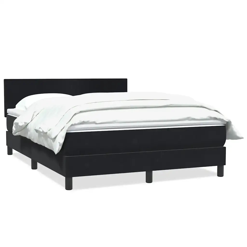 Giroletto a Molle con Materasso Nero 160x210 cm in Velluto 3316025