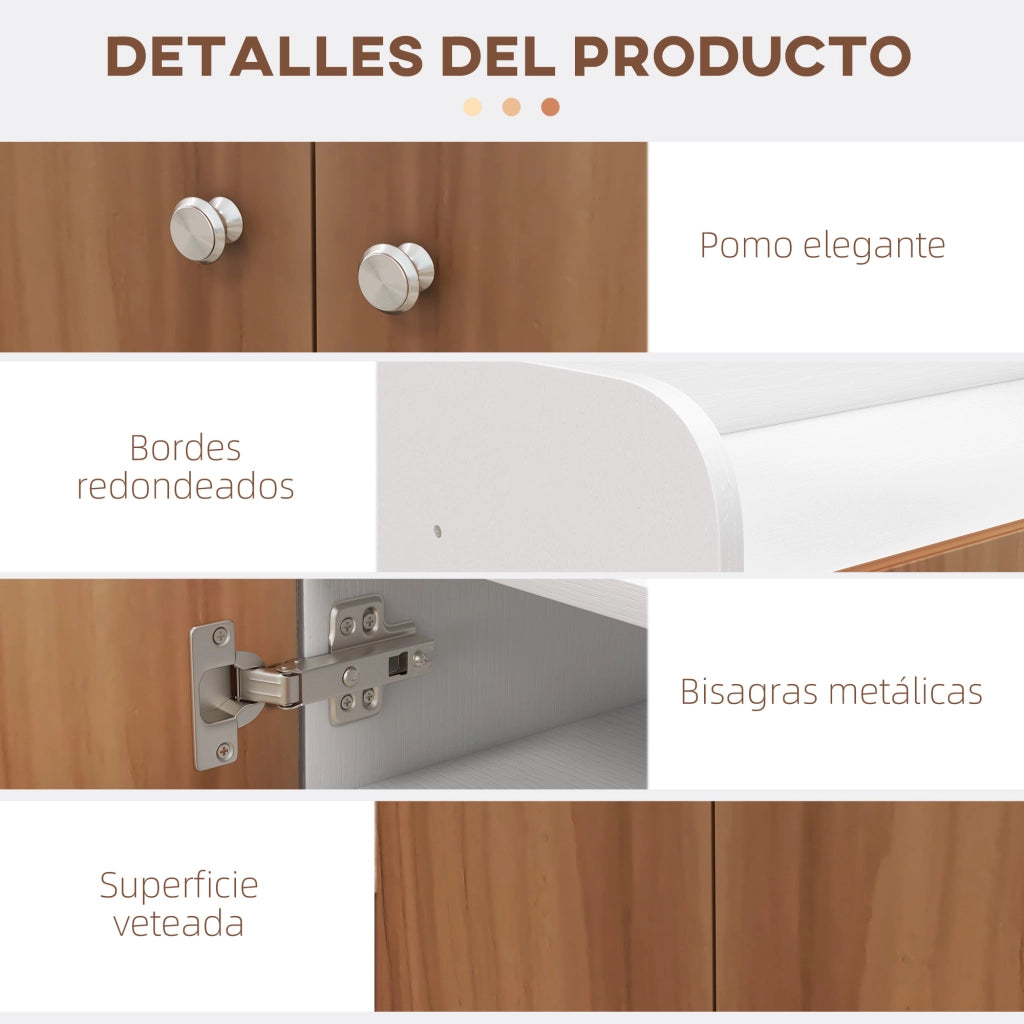 Armadio Scarpiera Moderno con 2 Ante e Ripiani Regolabili per 12 Paia di Scarpe ¨C Zephmum ¨C 83x30x90 cm Legno Naturale