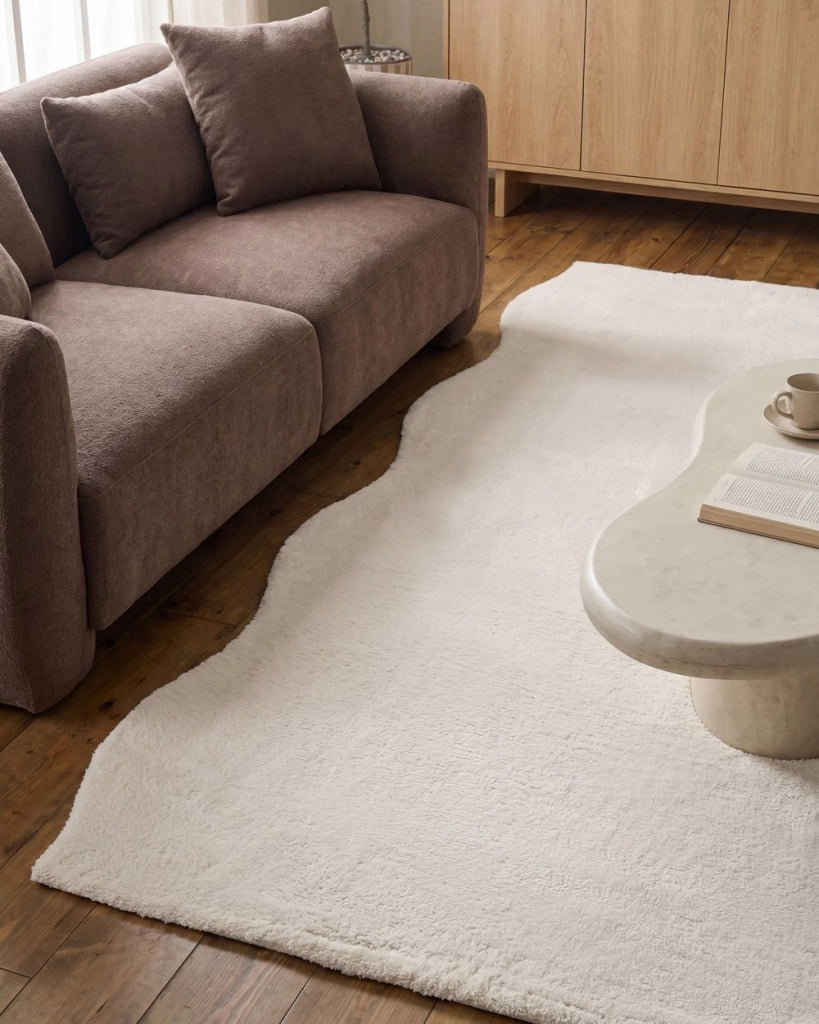 Tappeto Moderno Grigio Chiaro in Ecopelliccia a Pelo Lungo 160x230cm per Soggiorno e Ingresso